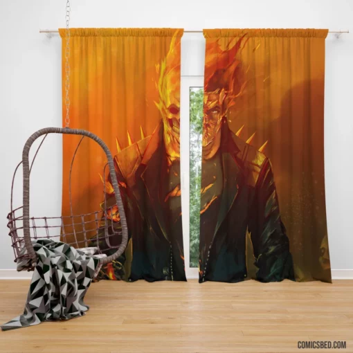 Marvel Flame Skull Ghost Rider Chronicles Comic Curtain