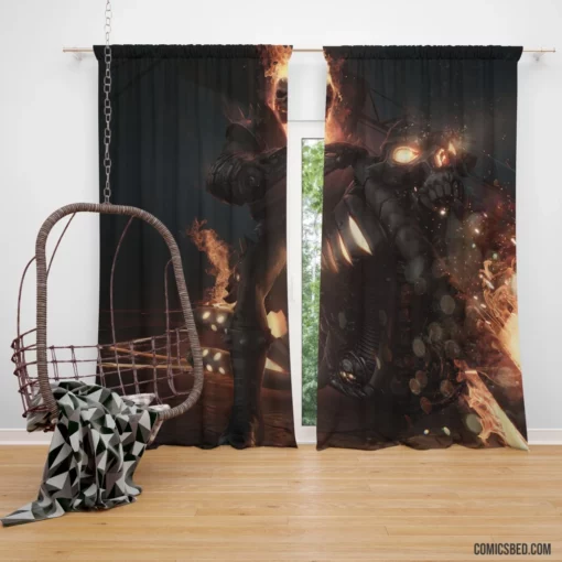 Marvel Flaming Vigilante Ghost Rider Comic Curtain