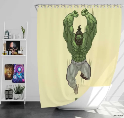 Marvel Green Goliath Hulk Chronicles Comic Shower Curtain