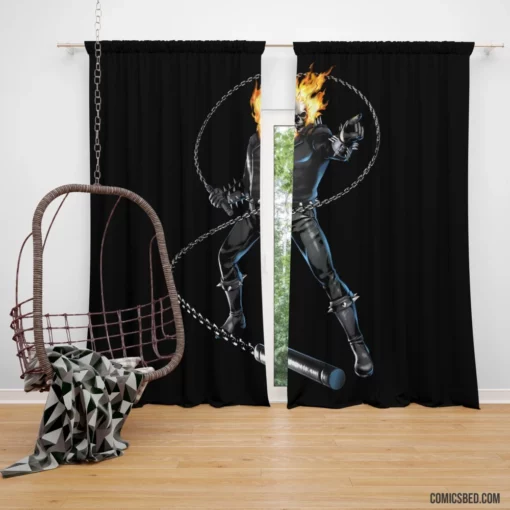 Marvel Hellish Avenger Ghost Rider Comic Curtain