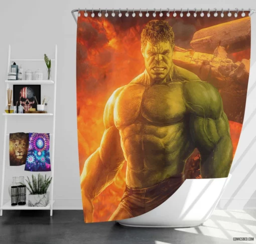 Marvel Hulk Chronicles Raging Goliath Comic Shower Curtain