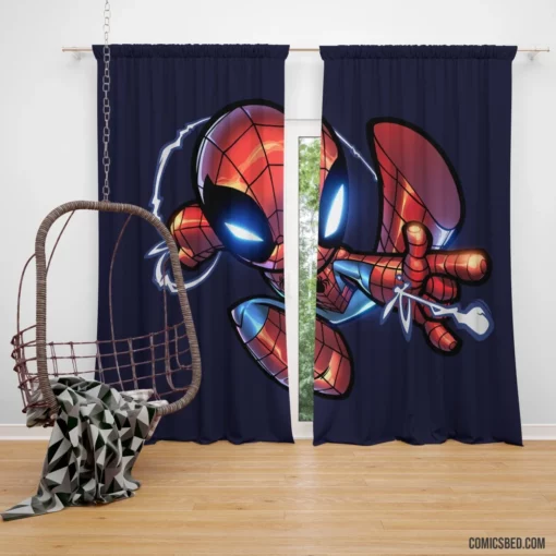 Marvel Iconic Web-Slinger Spider-Man Feats Comic Curtain