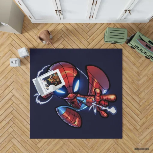 Marvel Iconic Web-Slinger Spider-Man Feats Comic Rug