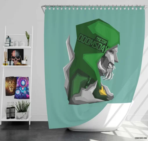 Marvel Infamous Villain Doctor Doom Chronicles Comic Shower Curtain