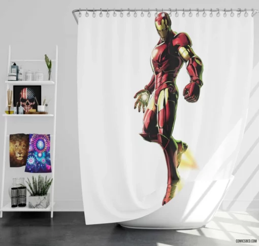 Marvel Iron Man Armored Avenger Chronicles Comic Shower Curtain