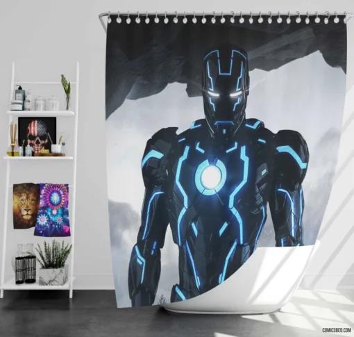 Marvel Iron Man Tony Stark Comic Shower Curtain