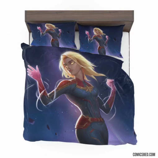 Marvel Legendary Blonde Avenger Captain Marvel Comic Bedding Set 1