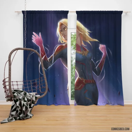 Marvel Legendary Blonde Avenger Captain Marvel Comic Curtain