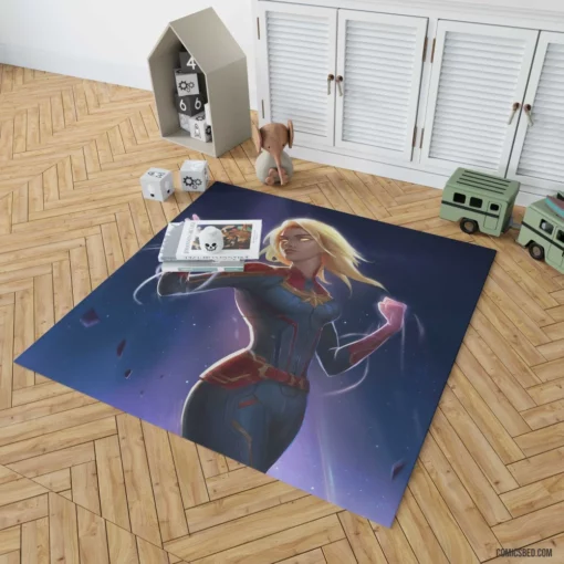 Marvel Legendary Blonde Avenger Captain Marvel Comic Rug 1