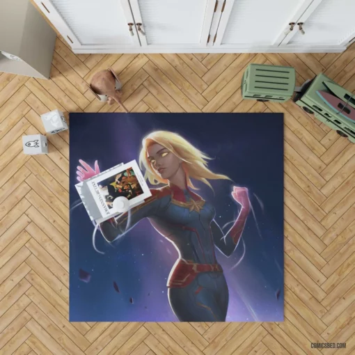 Marvel Legendary Blonde Avenger Captain Marvel Comic Rug