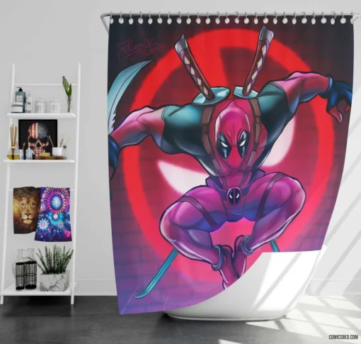 Marvel Merc with a Mouth Deadpool Chronicles Comic Shower Curtain