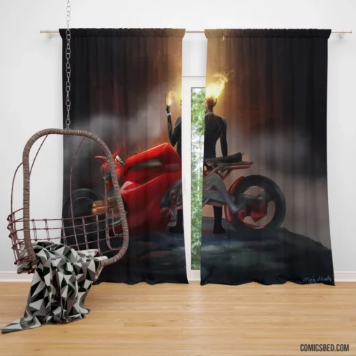 Marvel Motorcycle Avenger Ghost Rider Chronicles Comic Curtain