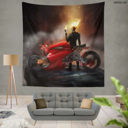 Marvel Motorcycle Avenger Ghost Rider Chronicles Comic Wall Tapestry