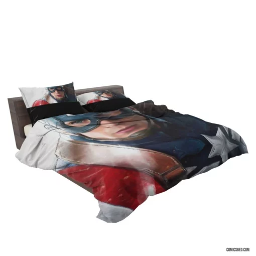 Marvel Patriot The Captain Journey Comic Bedding Set 2