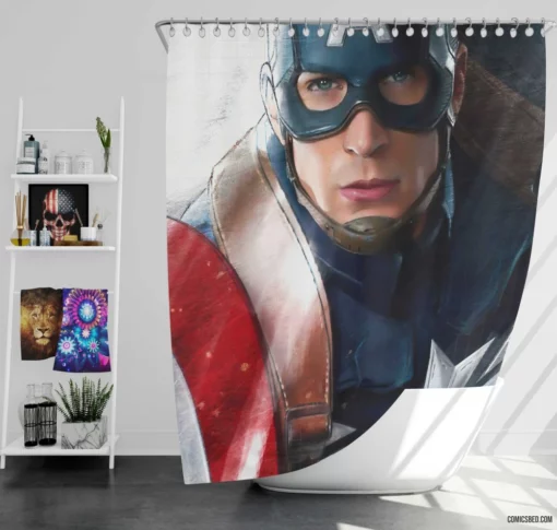 Marvel Patriot The Captain Journey Comic Shower Curtain