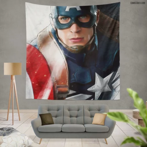 Marvel Patriot The Captain Journey Comic Wall Tapestry