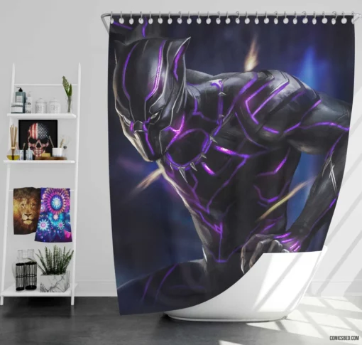 Marvel Protector Black Panther Journey Comic Shower Curtain