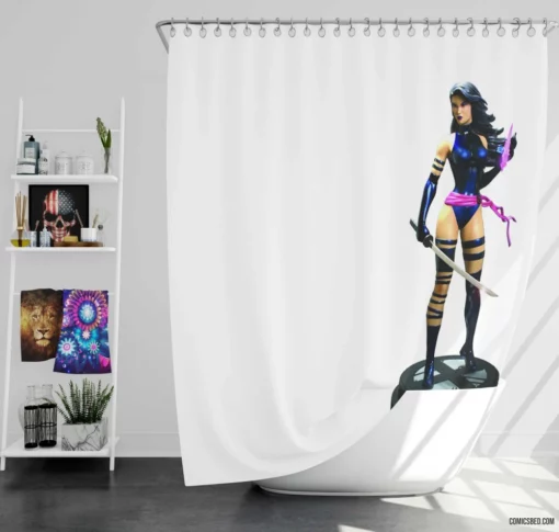 Marvel Psylocke Psychic Heroine Saga Comic Shower Curtain