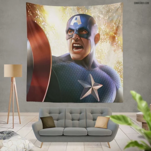 Marvel Shieldbearer The Captain Tale Comic Wall Tapestry