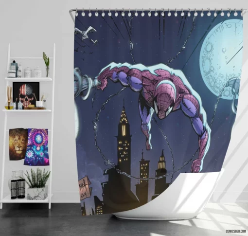 Marvel Spectacular Hero Spidey Feats Comic Shower Curtain