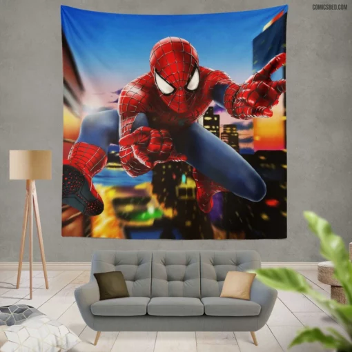 Marvel Spectacular Spider-Man Heroic Feats Comic Wall Tapestry