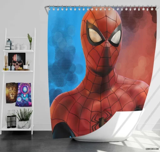 Marvel Spectacular Spider-Man Heroic Odyssey Comic Shower Curtain