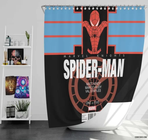 Marvel Spectacular Spider-Man Iconic Web-Slinger Comic Shower Curtain