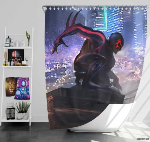 Marvel Spider-Man City Guardian Comic Shower Curtain