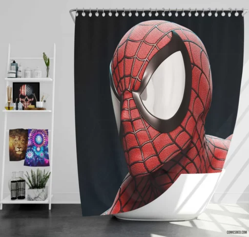 Marvel Spider-Man Unmasking the Hero Comic Shower Curtain