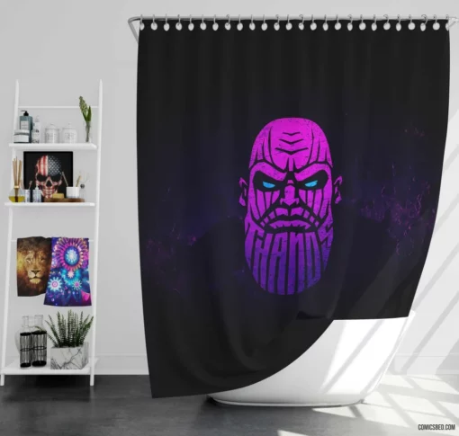 Marvel Thanos Cosmic Domination Comic Shower Curtain