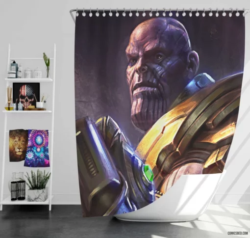 Marvel Thanos Galactic Dominance Comic Shower Curtain