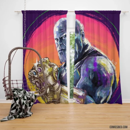 Marvel Thanos Infinity Gauntlet Power Comic Curtain