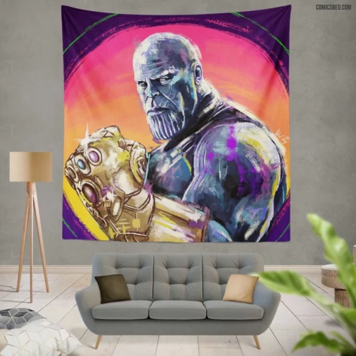 Marvel Thanos Infinity Gauntlet Power Comic Wall Tapestry