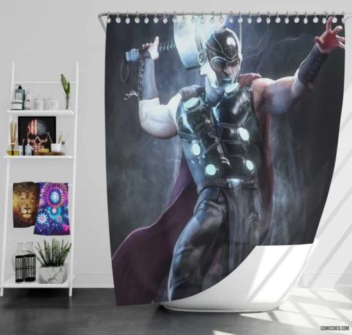 Marvel Thor Mighty God of Thunder Comic Shower Curtain