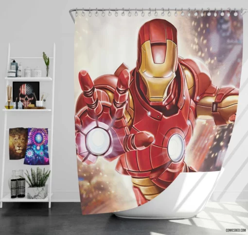 Marvel Tony Stark Iron Man Chronicles Comic Shower Curtain