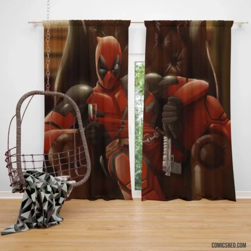 Marvel Unconventional Hero Deadpool Comic Curtain