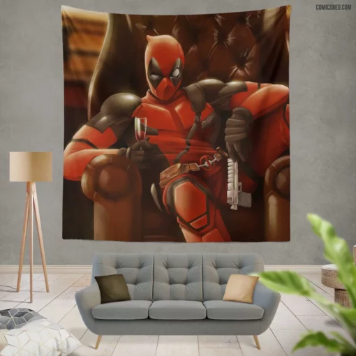 Marvel Unconventional Hero Deadpool Comic Wall Tapestry