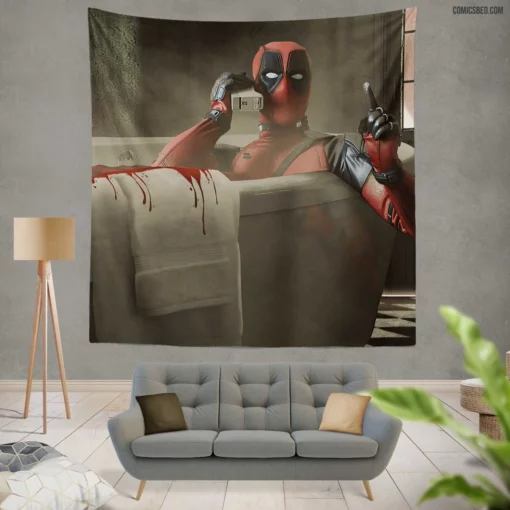 Marvel Unstoppable Deadpool Merc Chronicles Comic Wall Tapestry