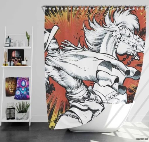 Marvel Vengeful Ghost Rider Fiery Chronicles Comic Shower Curtain