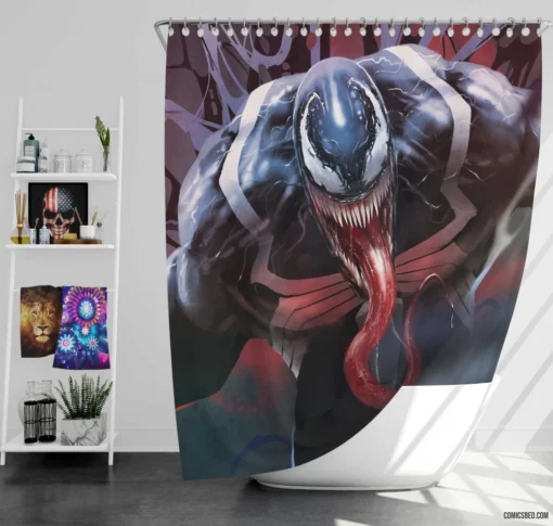 Marvel Venom Deadly Symbiote Chronicles Comic Shower Curtain