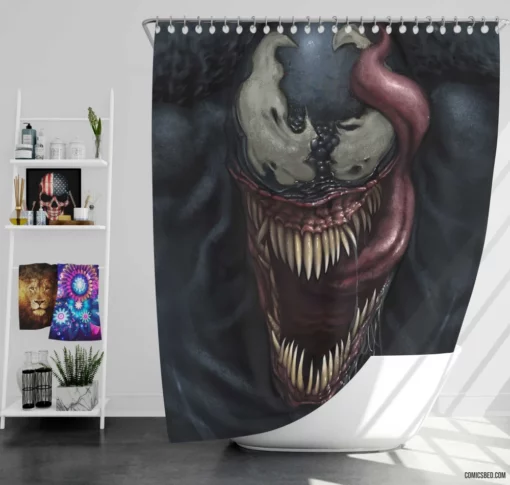 Marvel Venom Lethal Symbiote Adventures Comic Shower Curtain