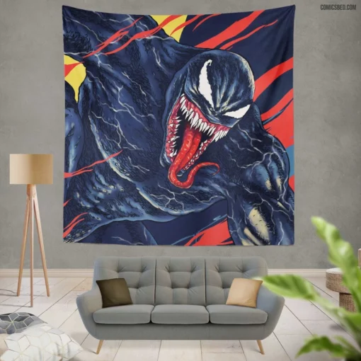 Marvel Venom Lethal Symbiote Exploits Comic Wall Tapestry