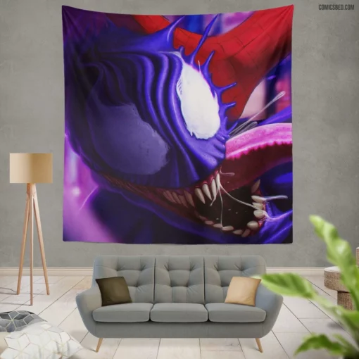 Marvel Venom Lethal Symbiote Feats Comic Wall Tapestry