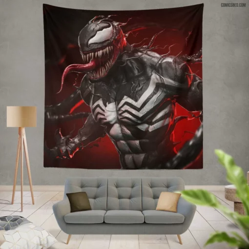 Marvel Venom Menacing Symbiote Feats Comic Wall Tapestry