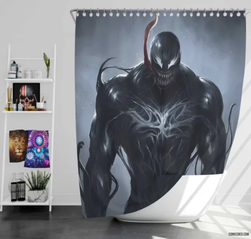 Marvel Venom Menacing Symbiote Saga Comic Shower Curtain