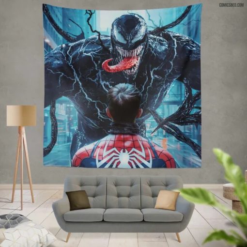 Marvel Venom Spidey Sinister Rivalry Comic Wall Tapestry