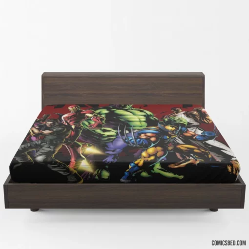 Marvel Vs Capcom Hulk Wolverine Iron Man Comic Fitted Sheet