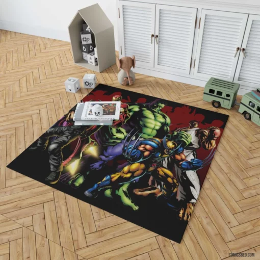 Marvel Vs Capcom Hulk Wolverine Iron Man Comic Rug 1