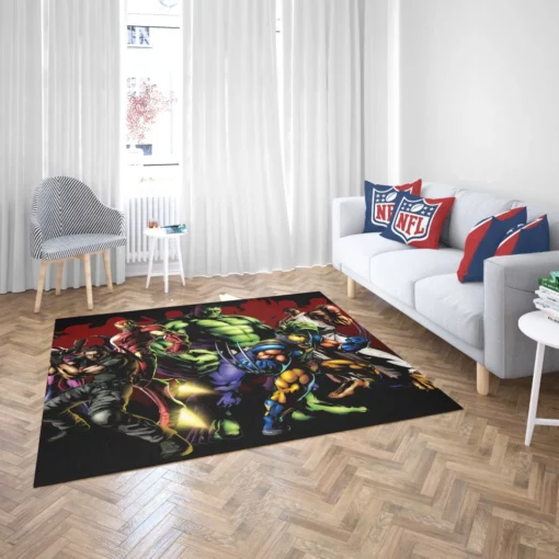 Marvel Vs Capcom Hulk Wolverine Iron Man Comic Rug 2