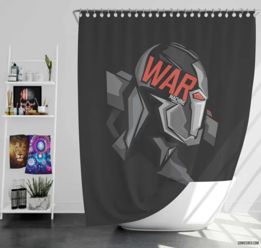 Marvel War Machine Armored Avenger Comic Shower Curtain